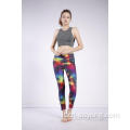 Leggings elastici alti a vita alta stampati da donna Galaxy